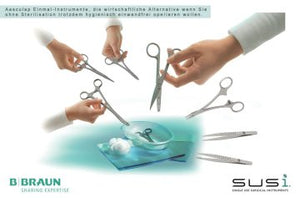 Feine Schere SUSI spitz/spitz Einmal-Instrument steril (110 mm) (20 Stück) – Aesculap