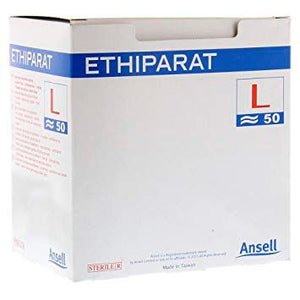Handschuhe -ETHIPARAT- steril paarweise verpackt, puderfrei (Gr. L) (50 Paar) – Ansell