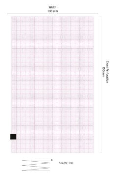 EKG-Papier Cardioline ECG 100+ 180 Blatt (100 mm x 150 mm) (20 Stück) – Diagramm Halbach