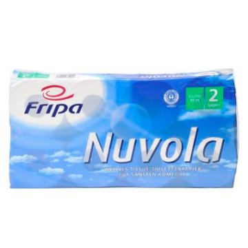 Toilettenpapier Nuvola,, Blatt 2-lagig (10 x 12 cm) (8 x 250 Stück) – Fripa Papierfabrik Albert Friedrich