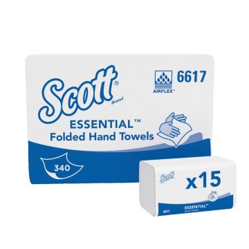 Scott Essential Handtücher Klein Weiß 1-Lagig (21 x 20cm) (5100 Stück) – Kimberly-Clark