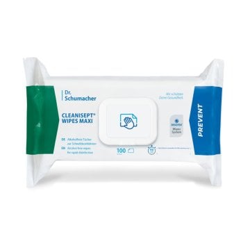 Cleanisept Wipes maxi Flächendesinfektion Flowpack (20 x 22cm) (100 Stück) – Dr. Schumacher