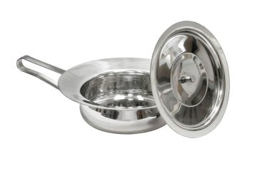 Stechbecken mit Knopfdeckel Stationsqualität, Edelstahl, Ø 30 cm autoklavierbar - Kein… – Saleem