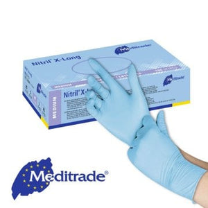 Meditrade Nitril® 3000 X-Long Blue Untersuchungshandschuhe – Meditrade