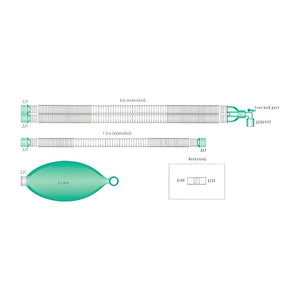 Compact System 2.0 mm, 2 Liter Atembeutel, Handbeatmung 1,5m – Intersurgical