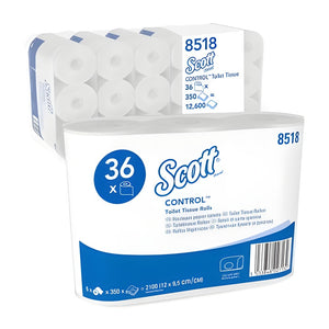 SCOTT Toilettenpapier, weiß, 3-lagig (Rolle á 350 Blatt) (6x6 Rolle(n)) – Kimberly-Clark