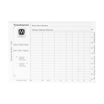 Tonaudiogrammblock MA 25 III und MA28, 5 Block á 50 Blatt – Diatec Diagnostics