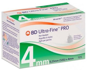 Microfine Ultra PRO Pen-Nadeln 32G (0,23 x 4 mm) (105 Stück) – Becton Dickinson