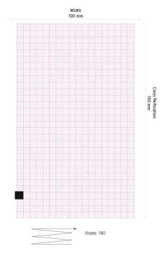 EKG-Papier Cardioline ECG 100+ 180 Blatt (100 mm x 150 mm) (20 Stück) – Diagramm Halbach