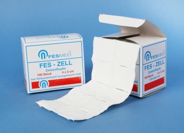 Zellstofftupfer FES-ZELL unsteril (4 x 5 cm) (100 Stück) – Fesmed Verbandmittel