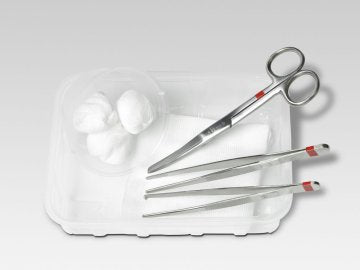15 Verbandwechsel-Set: Schutzunterlage, Kunststoffschale, Kunststoffbecher, 3xTupfer, 2… – Fuhrmann