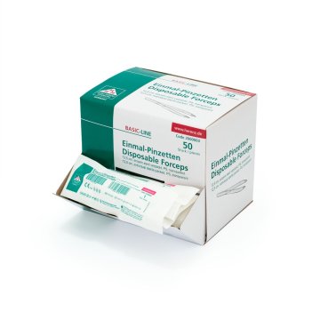 Einmal-Pinzette PS transparent einzeln steril (12 cm) (50 Stück) – HERE