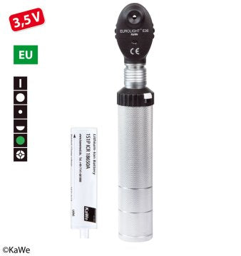 Ophthalmoskop Eurolight E36 3,5 V XH Griff C inkl. Akku Li-Ion Tasche – Kawe