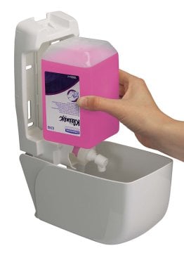 Aquarius Spender für 1 Liter, Kunststoff, weiß, H23,5 x B11,6 x T11,4cm – Kimberly-Clark