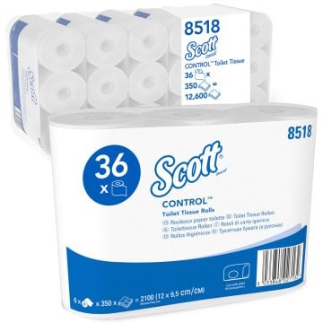 SCOTT Toilettenpapier, weiß, 3-lagig (Rolle á 350 Blatt) (6x6 Rolle(n)) – Kimberly-Clark