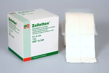 Zelletten Tupfer, im Folienbeutel, 2 Rollen mit 500 Stück (5 x 4cm) (2x500 Stück) – Lohmann & Rauscher
