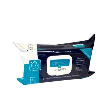 Ventisept pur Wipes alkoholisch parfümfrei 100 Tücher – Medichem