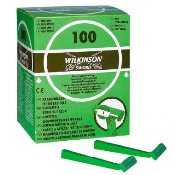Einmalrasierer, Original Wilkinson, Typ 182 H, unsteril, einschneidig (100 Stück) – megro / ratiomed