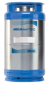 MELAdem 53 C Ionen-Austauscher Ø 24 cm Höhe 45 cm 2 Container a 15 l gefüllt – MELAG Medizintechnik