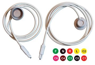 Strässle Elektroden-Saugleitungssatz steckbar, 6 x Silber-Silberchlorid-Elektroden, 1 m… – MESA Medizintechnik
