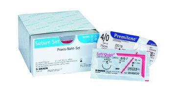 Praxis-Nahtset S, 24 Stück, 3x6 Folien Optilene und 1x6 Folien Novosyn Quick – B. Braun