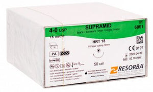 SUPRAMID schwarz 4/0 HRT18 50 cm (36 Stück) – Resorba Medical
