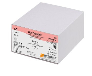 GLYCOLON ungefärbt 3/0 DSM18 45 cm (24 Stück) – Resorba Medical