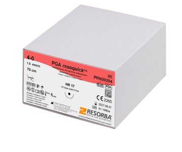 PGA-resopuick ungefärbt 4/0 HR17 70 cm (24 Stück) – Resorba Medical