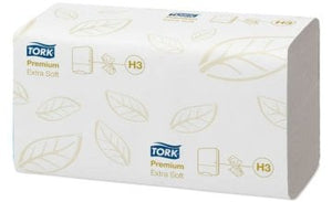 Tork Premium extra weich Handtuch H3, 2-lagig, weiß, ZZ-Falz (23 x 23 cm) (3000 Stück) – Tork
