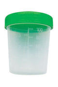 Urinbecher 100 ml, mit Schraubdeckel grün (500 Stück) – Ampri