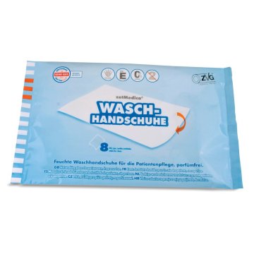 Feuchte Einmal-Waschhandschuhe (22x15cm) (24 x 8 Stück) – ZVG Zellstoffvertriebs
