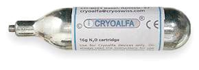 Patrone für Lux, Super, Lux Pro+, 16g N2O, eingebauter Filter, frei von Schmutzpartikel… – Cryoalfa