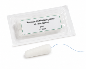 Raucocel Epistaxistamponade steril mit Faden (55 mm) (10 Stück)