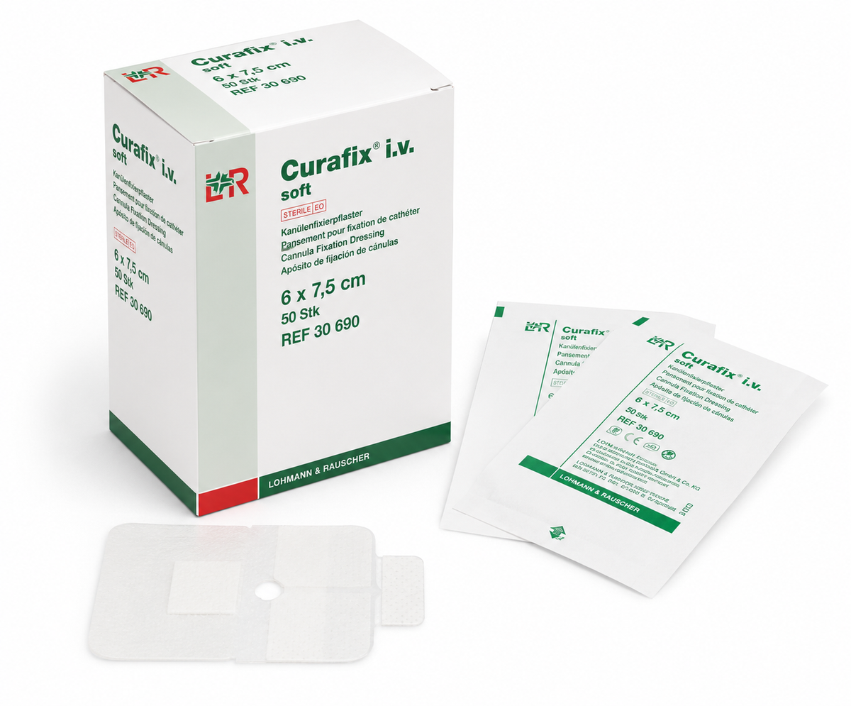 Curafix i.v. Control Kanülenfixierung, steril (6 x 7,5cm) (50 Stück)