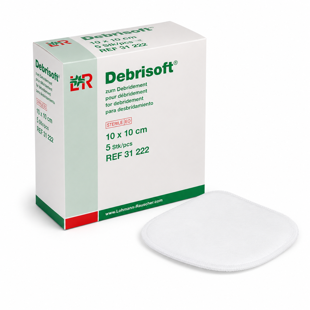 Debrisoft Pad Wundbettvorbereitung Spezialkompresse einzeln steril (10 x 10 cm) (5 Stück)