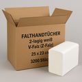Falthandtücher 2-lagig weiß V-Falz (Z-Falz), 25 x 23 cm, (3200 Stück) – Praxishelden