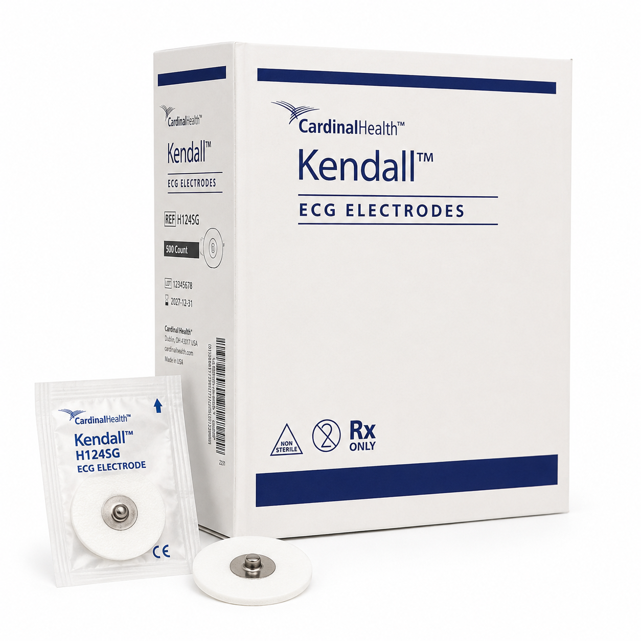 Kendall™ H124SG EKG-Klebeelektroden | Hydrogel | Erwachsene & Pädiatrie | 500 Stück