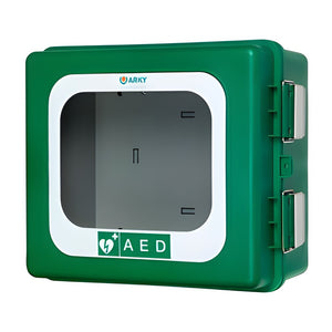 ARKY outdoor AED Wandschrank mit Alarm und Heizelement, 24 V-Netzteil (34 x 40 x 20 cm) – Arky
