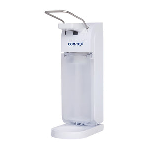 COM-TeX Armhebelspender Universal, mit 1 Liter Spenderflasche und Wandhalterung – Medichem