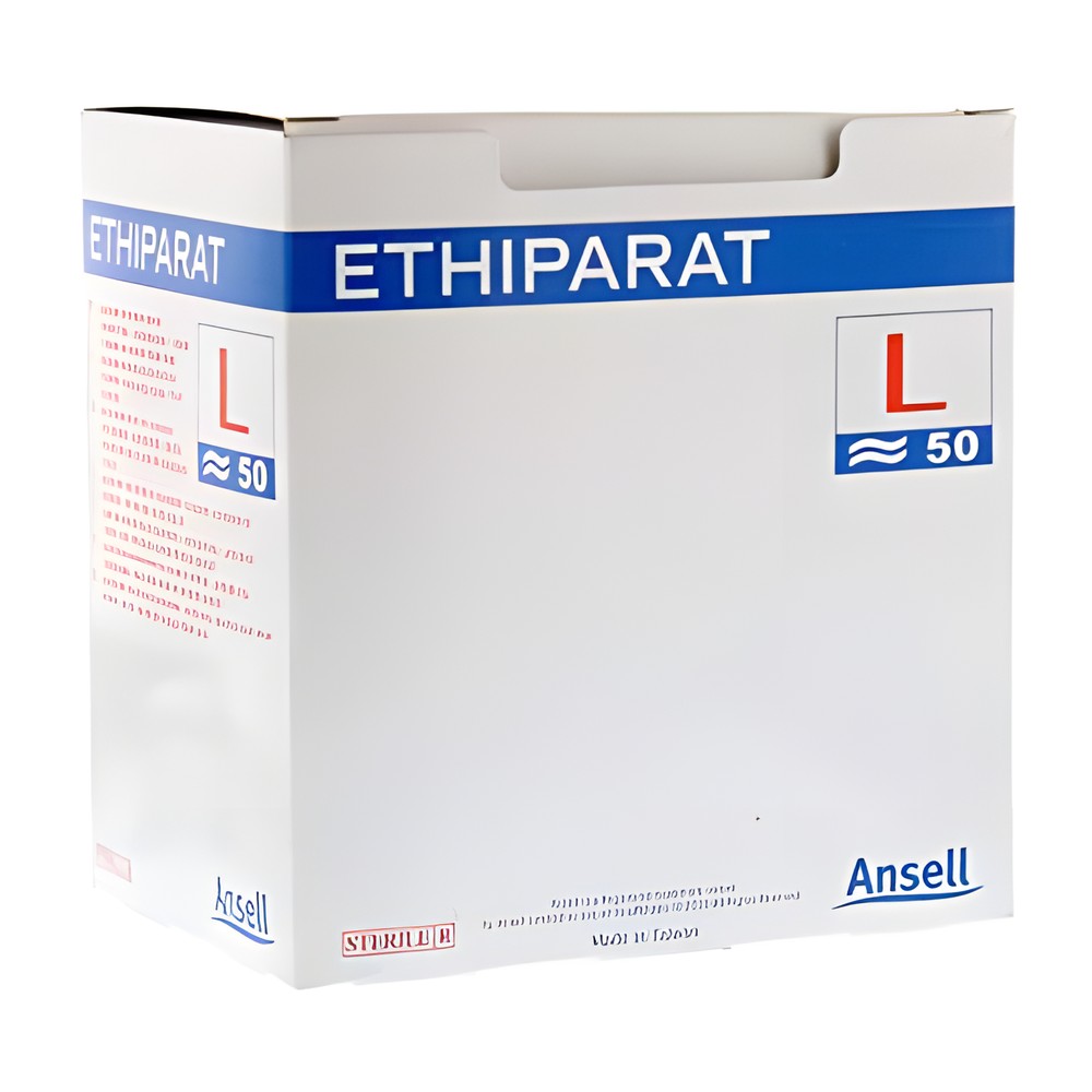 Handschuhe -ETHIPARAT- steril paarweise verpackt, puderfrei (Gr. L) (50 Paar) – Ansell