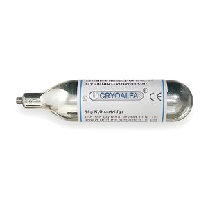 Patrone für Lux, Super, Lux Pro+, 16g N2O, eingebauter Filter, frei von Schmutzpartikel… – Cryoalfa