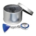 Schwesternuhr ratiomed mit Clip blau/silber in MetallDose – megro / ratiomed