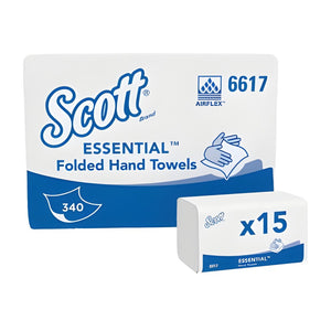 Scott Essential Handtücher Klein Weiß 1-Lagig (21 x 20cm) (5100 Stück) – Kimberly-Clark