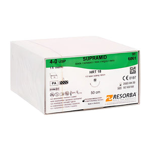 SUPRAMID schwarz 4/0 HRT18 50 cm (36 Stück) – Resorba Medical