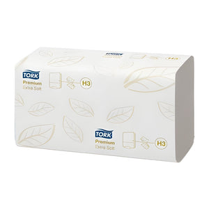 Tork Premium extra weich Handtuch H3, 2-lagig, weiß, ZZ-Falz (23 x 23 cm) (3000 Stück) – Tork