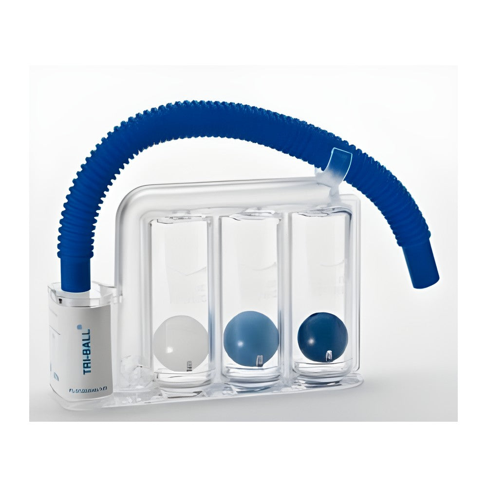 TRI-BALL Atemtrainer inkl. Mundstück und Schlauch (Flussanzeige 600/900/1200 ml) – Intersurgical