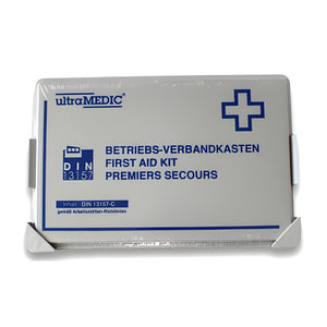 ultraWORKS II VK032, grau, mit Füllung DIN13157 inkl. Wandhalterung Betriebsverbandskasten – Ultramedic