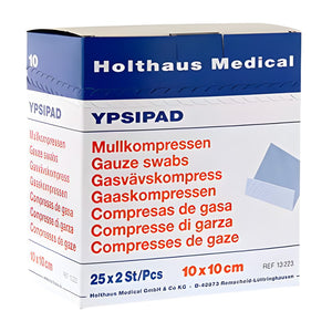 Ypsipad Mullkompressen Unsteril (10 x 10cm) (100 Stück) – Holthaus Medical