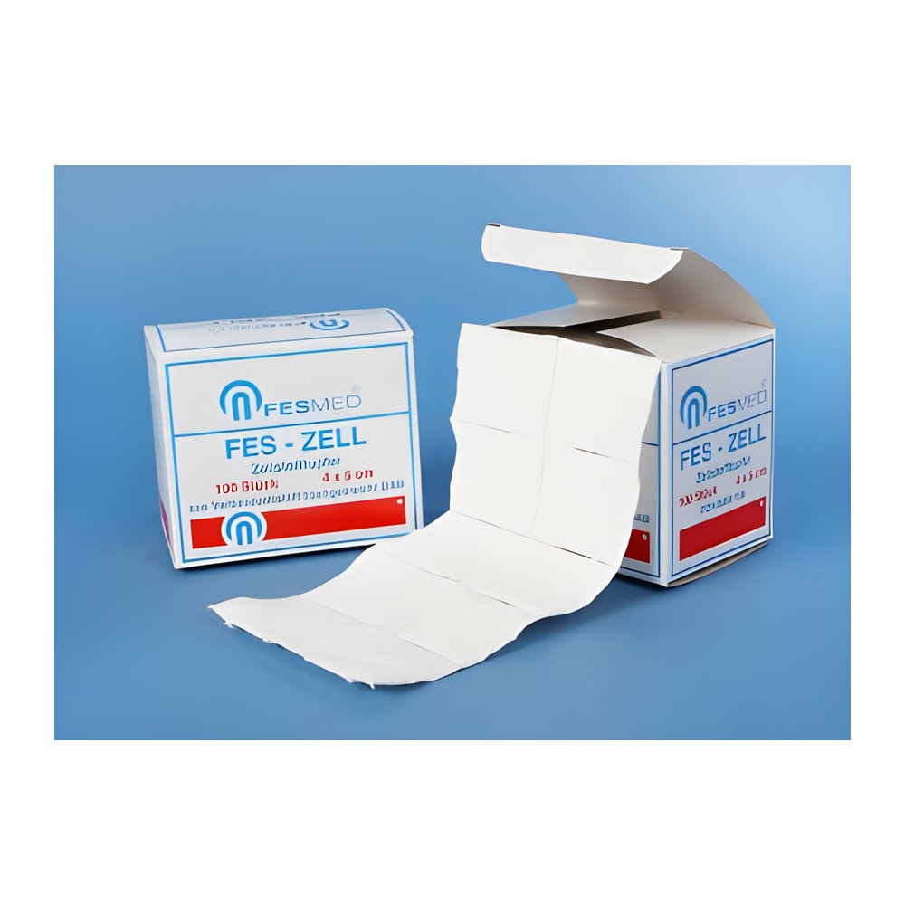 Zellstofftupfer FES-ZELL unsteril (4 x 5 cm) (100 Stück) – Fesmed Verbandmittel